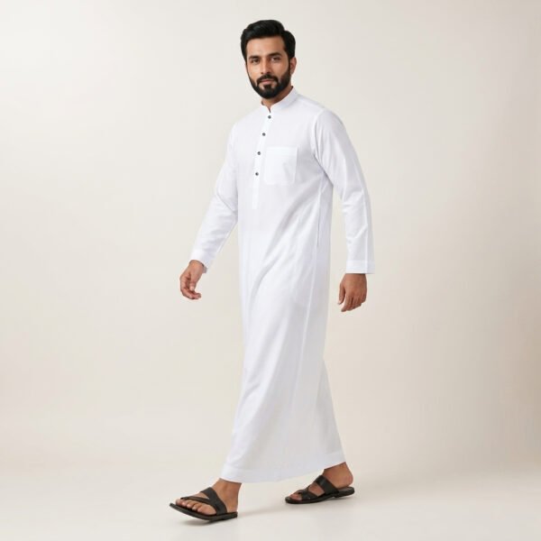 Designer White Color Thobe For Men