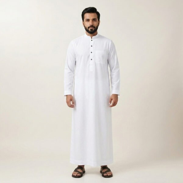 Designer White Color Thobe For Men