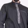 Embroidered black thobe men