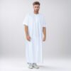 Half sleeves white mens thobe