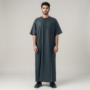 Men’s Black Half Sleeves Thobe Men’s Black Half Sleeves Thobe