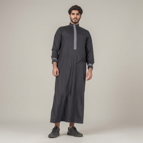 Men’s Designer Printed Black Thobe Men’s Designer Printed Black Thobe