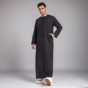 Men's Raisin Black Omani Thobe