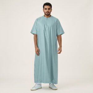 Men's Summer Green Half Sleeve Thobe Men's Summer Green Half Sleeve Thobe