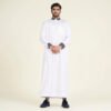 Men's Textured White Color Thobe