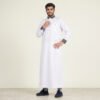 Men's Textured White Color Thobe
