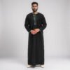 Plain Black Palestine Inspired Thobe For Men