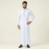 Plain White Color Piping Thobe