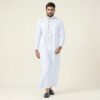Plain White Color Piping Thobe