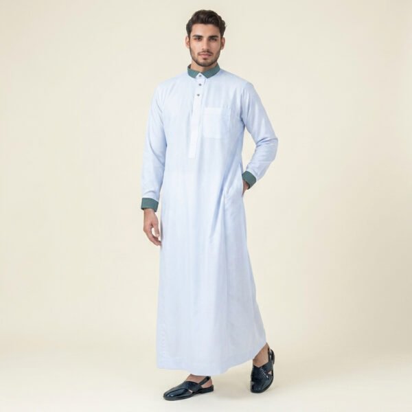 Textured White Color Thobes For Men