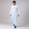 mens white thobes embroidered