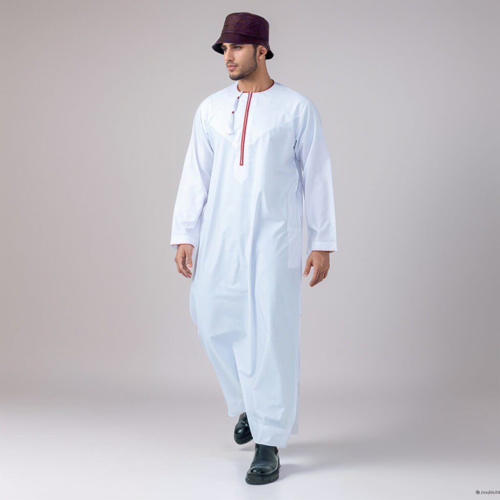 White/Blue Jerusalem Thobe main image 1