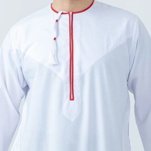 mens white thobes embroidered