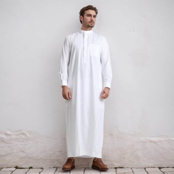 Plain white mens thobe