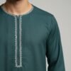 Beetle Green Embroidered Omani Thobe