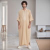 Beige moroccan thobe men