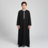 Black Kids Boy Omani Embroidered jubba thobe