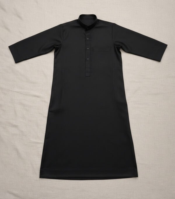 Black Lomar Collar Baby Boys Jubba Thobe