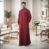 Dark maroon thobe men