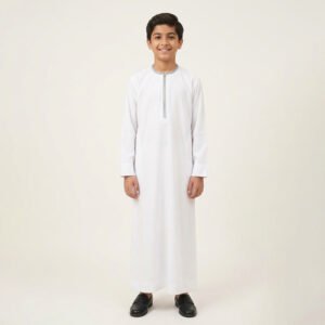 Designer boys white thobe jubba