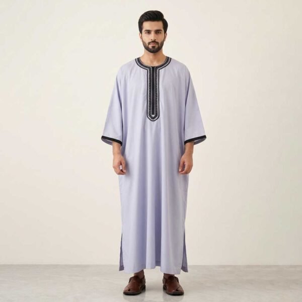 Grey moroccan mens thobes