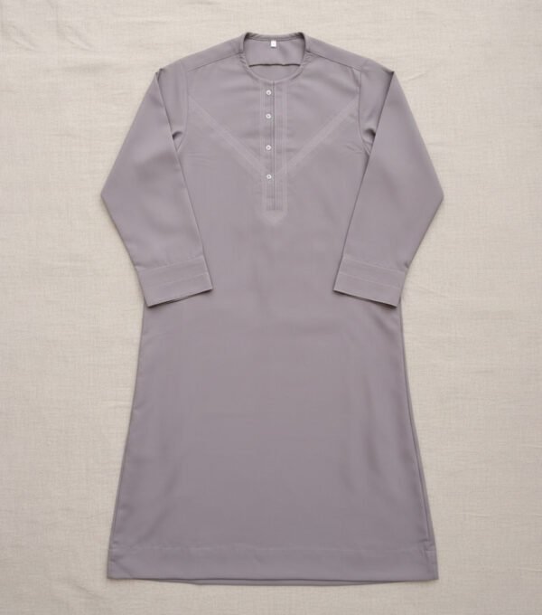 Light Grey Kids Baby Boy Emarati Jubba Thobe (2) Light Grey Kids Baby Boy Emarati Jubba Thobe