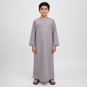 Light Grey Kids Baby Boy Emarati Jubba Thobe