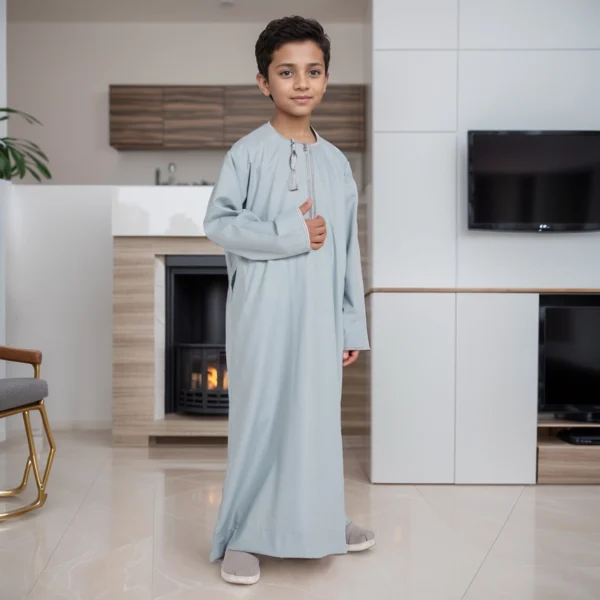 Metallic Silver baby boy jubba thobe uk