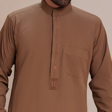 Pale Brown embroidered thobe