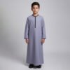 Premium Omani Light Grey Jubba Thobe for Boys Premium Omani Light Grey Jubba Thobe for Boys
