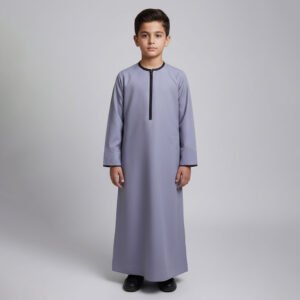Premium Omani Light Grey Jubba Thobe for Boys Premium Omani Light Grey Jubba Thobe for Boys
