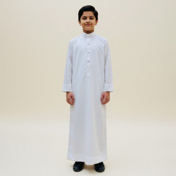 White Arab Omani Thobe for Kids Boys