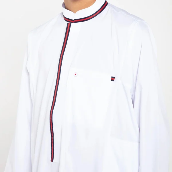 White Stripe jubba thobe for baby boy