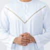 White omani embroidered thobe