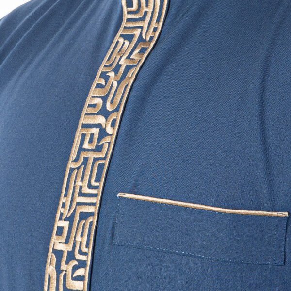 blue mens embroidered thobe