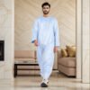 mens light blue omani embroiderd thobe