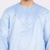 mens light blue omani embroiderd thobe