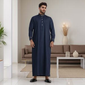 mens navy blue thobe