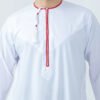 mens white embroidered omani thobe