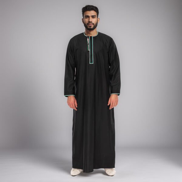 Black mens cotton thobe for men