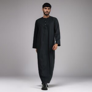 Black omani islamic thobe for men