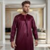 Dark Maroon silk thobe mens