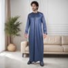 Dusky Blue Silk Thobe For Men