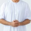 Half sleeves white islamic men thobe