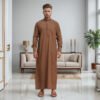 Pale Brown mens cotton thobe