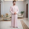 Pale Pink Silk thobe for men