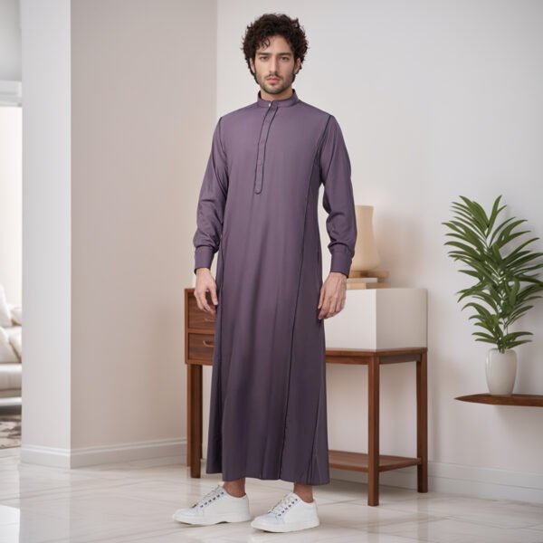 Purple Grey mens islamic thobes