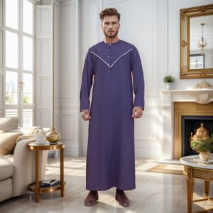 Purply Blue cotton thobe for men