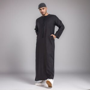 black emirati men's islamic clothing thobe