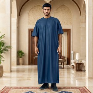 cyan blue islamic mens thobe